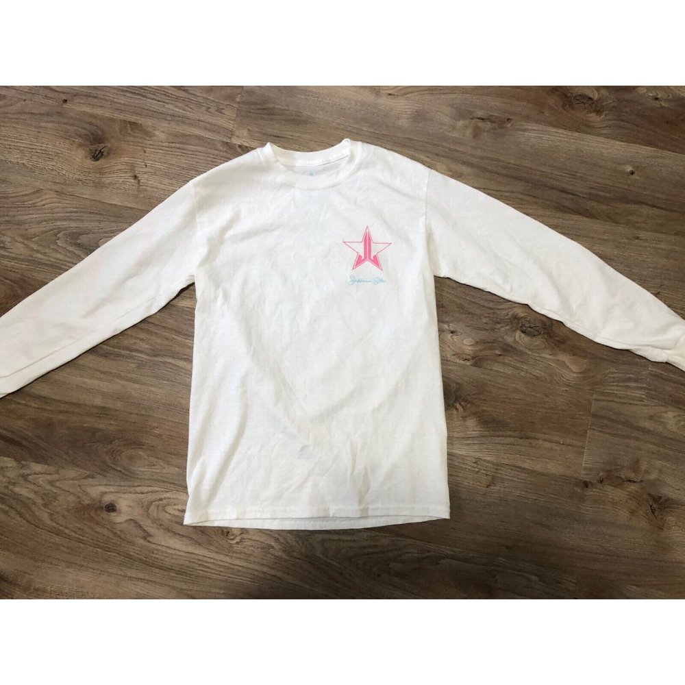 NEW NWOT Jeffree Star White Long Sleeve Blue Snowflake T-Shirt XL